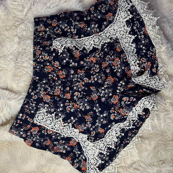 Charlotte Russe Pants - Floral Lace Trim Shorts